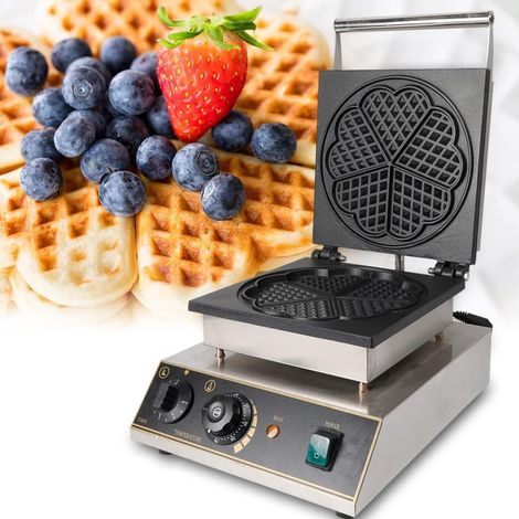 Gaufrier électrique en acier inoxydable 1750w, pas de revêtement taché, équipement de cuisson de Gaufre DIY à température réglable, 30  36  23cm