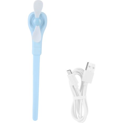 Ventilateur portable mini poche USB rechargeable, flexible, main, refroidissement, pour bureau, voyage, extérieur, bleu (1/5)