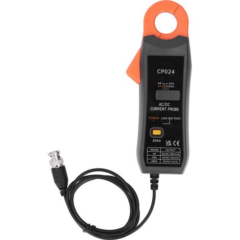 Pince de courant AC/DC 4-400A, sonde de mesure 23mm avec interface BNC pour oscilloscope, pince ampèremétrique professionnelle, capteur de courant alternatif et continu, accessoire de test électroniqu (1/5)