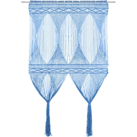 vidaXL Tenda Macramè Blu 140x240 cm in Cotone (1/5)