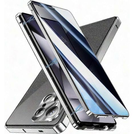 Coque Magnétique Galaxy S25 Ultra Anti-Espion, Protecteur d'Écran en Verre Trempé Double Face, Housse Résistante avec Aimant Intégré, Étui Transparent Ultra-Mince (1/5)
