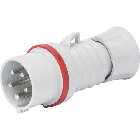 Spina Mobile Dritta IP44 3P+T 32A 380-415V 50/60Hz Rosso Cablaggio A Vite