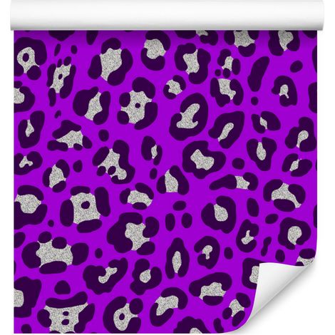 Papel pintado con estampado de piel de animal morado, fondo morado, centro morado, 50x1000 cm (1/5)