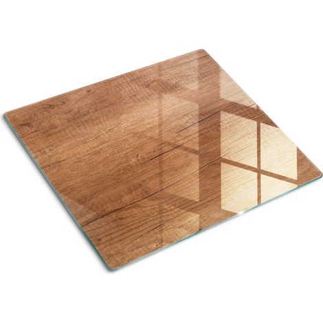 Planche de cuisine, couvre plaque, verre planche découper, verre trempé – 60 x 52 cm - Bois