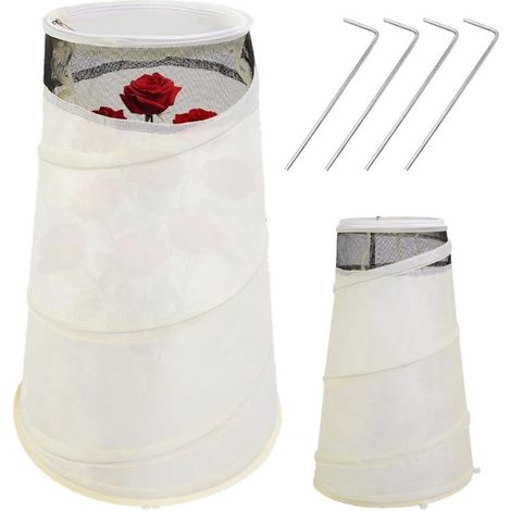 Protection hivernale rosiers – Cônes pliables filet protection respirant – Réutilisable – Anti-gel, neige, vent, animaux – 33 x 51 cm