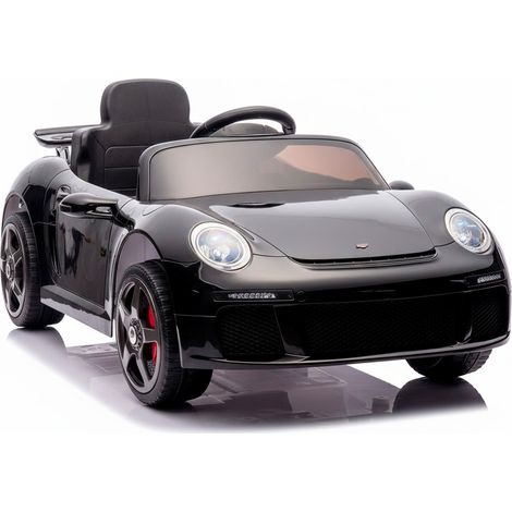 Auto Elettrica Bambini Porsche RUF CTR3 12V con Licenza Ufficiale Doppio Motore 30 W Telecomando 2.4G Luci LED Musica USB/Bluetooth Porte Apribili Cintura 5 Punti Auto 3–9 Anni Nero