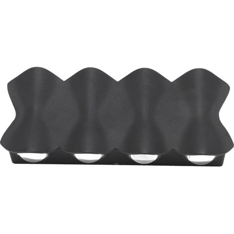 Lampadaire mural LED IP65 8W 3000K étanche, aluminium moderne extérieur, lumière haut-bas pour couloir, entrée, jardin 85-265V (1/5)