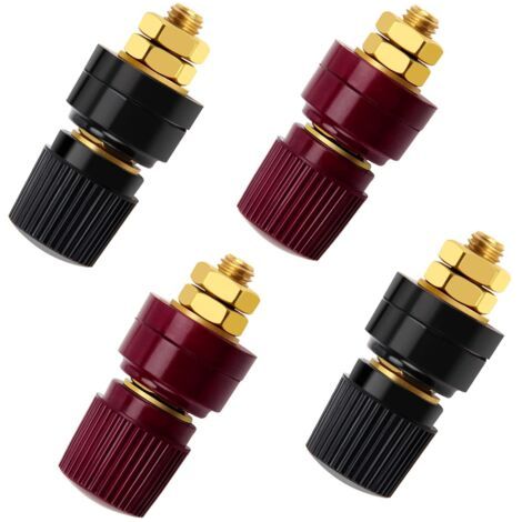 4 Pièces M6 Borne de Liaison, M6 Filet Junction Post Connecteur, Bornes de Reliure de Type 333, Bornier du Régulateur de Tension, 0V-380V 100A (1/5)