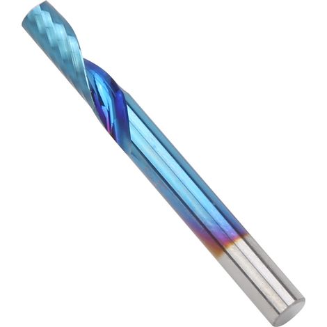 Fraise à une seule goujure hélicoïdale avec revêtement nano bleu, outil de coupe CNC 4x12x40 (1/5)