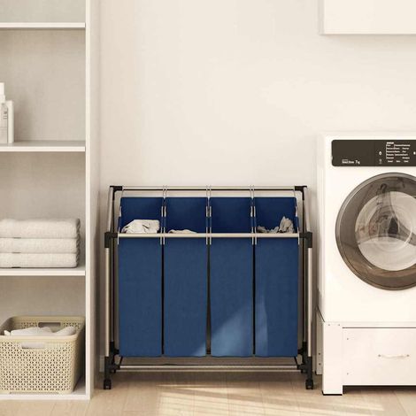 Trieuse à linge avec 4 sacs Bleu Acier