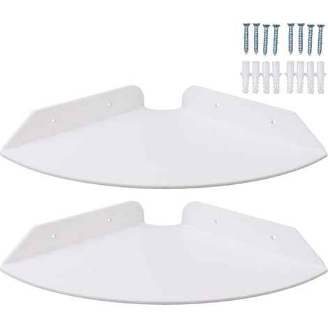 tageres angle flottantes wall-mounted, 2 pieces, quarter of round suspended, for bedroom to bed, living rooms, room of shower, white (1/5)