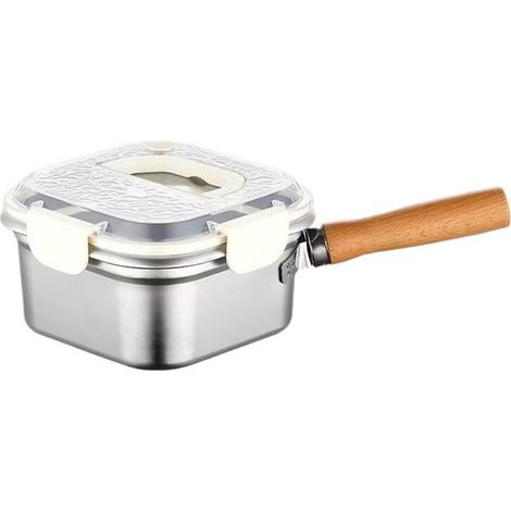 Friteuse - Friteuse en acier inoxydable - Friteuse carrée avec panier et couvercle - Friteuse portable avec couvercle et filtre à huile - Friteuse multifonction (1/5)