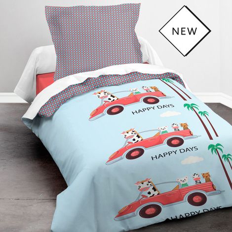 Parure de couette 140 x 200 Nice Days 100% Coton / 57 Fils/cm2 (1/2)