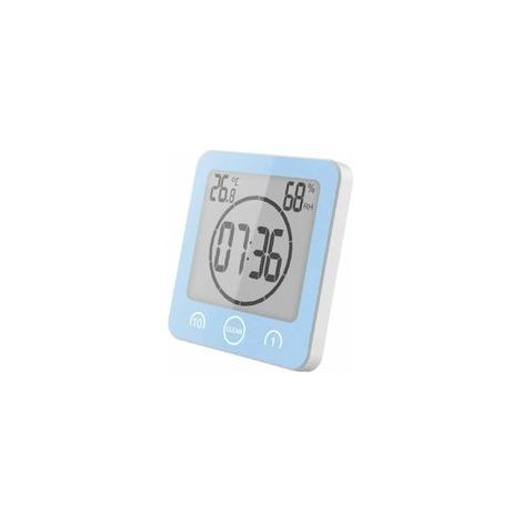 Horloge murale numérique pour salle de bain, grand écran LCD étanche, température et minuterie – (1/5)