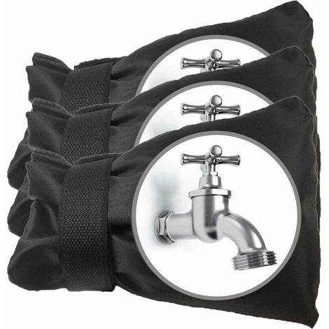 3pcs noir Cache Robinet Exterieur Couvre-Robinet pour Hiver Antigel étanche Couverture de Protection de Robinet de Jardin Extérieur Grande Taille (1/5)