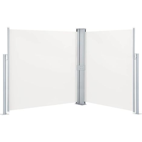 vidaXL Toldo lateral doble retráctil de jardín color crema 170x600 cm (1/2)