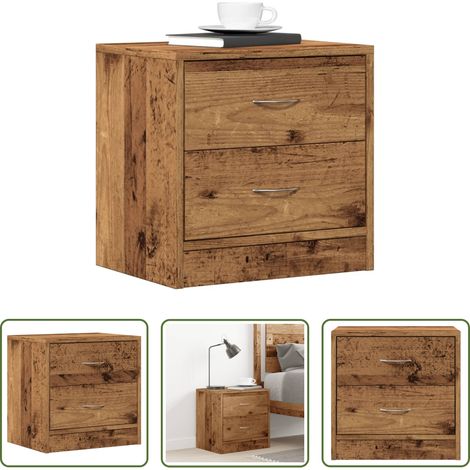 vidaXL Altholzoptik - Nachttisch Altholz-Optik 40x30x40 cm Holzwerkstoff (1/5)