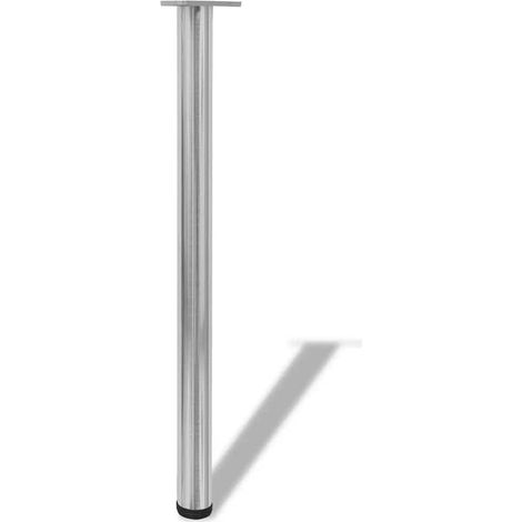 vidaXL 4 Patas de mesa ajustables en alturas 870 mm color níquel pulido (1/2)