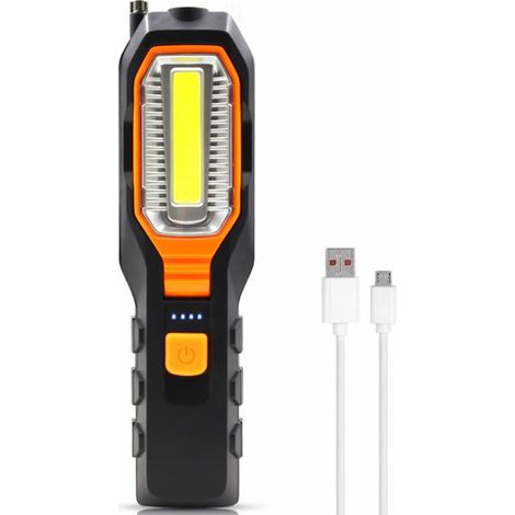 Lampe De Travail LED - COB 280 Lm - 4 Modes Éclairage - Aimant Télescopique Et Crochet - Rotation 90° - Batterie 2800 Maha Rechargeable - Pour Garage Atelier Réparation Automobile (1/5)