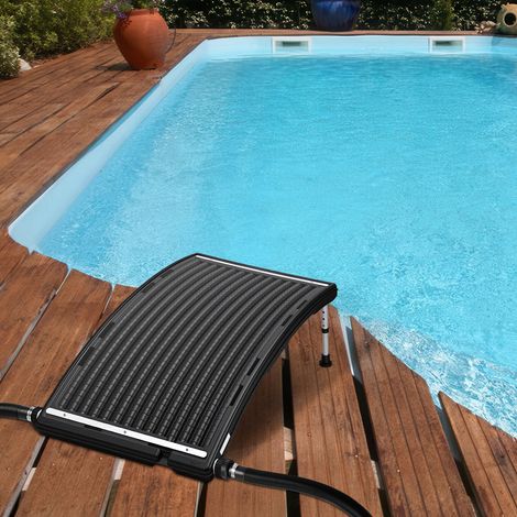 Jiubiaz 110 x 69 x 14 cm Chauffage solaire pour piscine Panneau solaire avec raccords Chauffage pour piscine Absorbeur solaire pour piscine noir