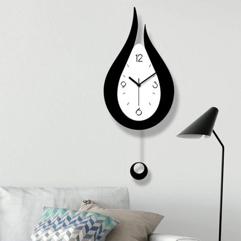 Xintang horloge murale silencieuse goutte d'eau pendule horloge design moderne style nordique salon horloge murale mode créative chambre horloge murale (1/5)