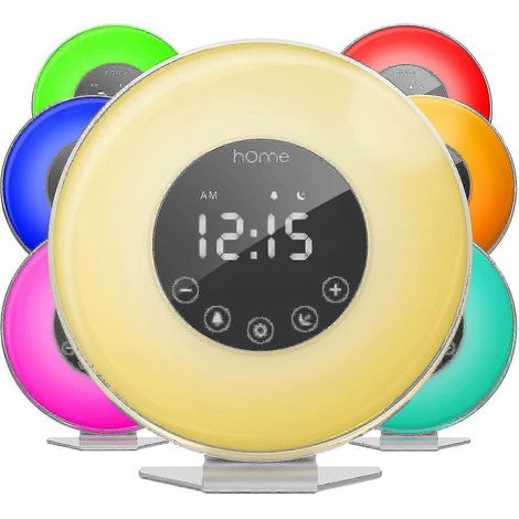 Réveil simulateur d'aube avec affichage LED haute luminosité : fait également office de veilleuse. Convient à tous les styles de chambre. (1/5)