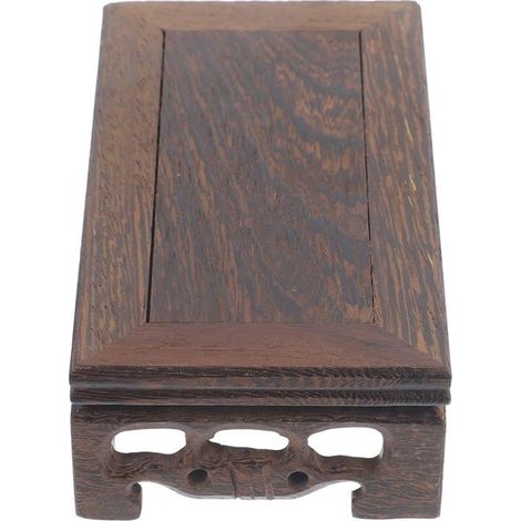 Support Rectangulaire Pour Plantes Bonsaï En Bois Massif-13Cm-Vintage-Socle Pour Petits Pots De Fleurs-Bords Lisses-Robuste [CA215] (1/5)