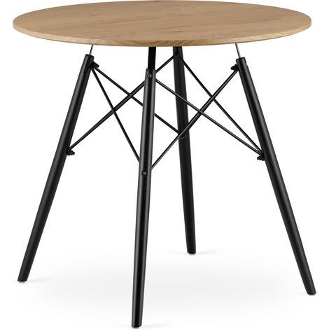 Mesa redonda Valora KOVA roble negro moderna Ø80 cm para comedor (1/5)