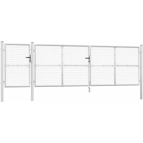Mesh Garden Gate Silver 500x175 cm Galvanised Steel vidaXL