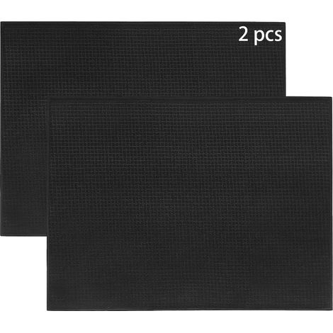 2 Tapis de séchage, microfibre, séchage rapide, lavable en machine, pour vaisselle et cuisine, noir