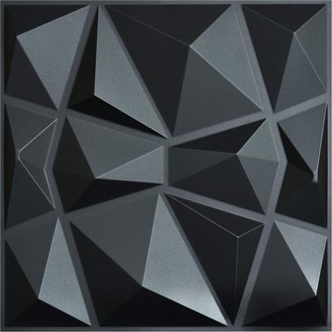 Lot de 12 Panneaux Muraux Texturés 3D,Dalle Murale Décorative Noir,Salon,Chambre, Bureau50 x 50 cm,3m² (1/5)