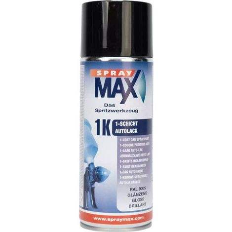 Bombe de peinture - Carrosserie - Noir - RAL9005 - Brillant - Finition - SprayMax - 400ml