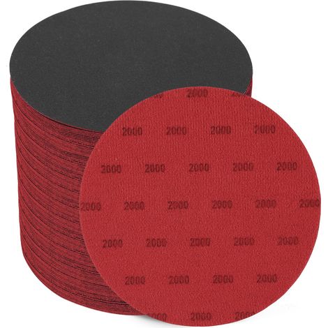 Lot de 25 disques abrasifs à grain 2000 pour ponceuse orbitale aléatoire, automobile, travail du bois, polissage du métal et ponçage (1/5)