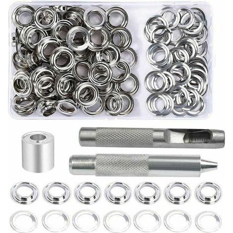 Kit d’œillets en métal 12 mm – Lot de 100 avec 3 outils professionnels pour bâches, rideaux et textiles