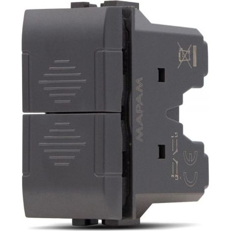 MAPAM DOPPIO PULSANTE INTERBLOCCATO ART NERO ART-F830NE