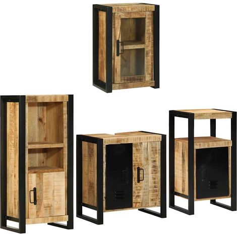 vidaXL Set di mobili per il bagno 4 pz Marrone 55 x 35 x 60 cm (1/5)