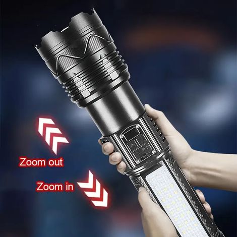 Hochleistungsfähige Teleskop-Taschenlampe, COB-Batterieanzeige, USB-Ladefunktion, langlebige, ultrahelle Outdoor-Taschenlampe