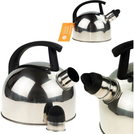 TD20 Edelstahl-Wasserkocher 1,5 l Silber für Induktion und Gasbrenner mit Pfeife (1/5)