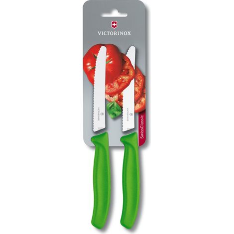 Satz aus 2 Tisch- oder Tomatenmesser 10 cm Grün - Swissclassic - Victorinox (1/3)