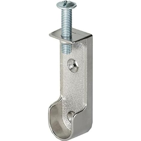 1 Support de tringle en métal pour penderie, chromé, acier massif, pour barre ovale 30x15mm, armoire (1/5)
