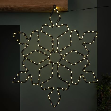50cm x 44cm Light up FlexiBrights Christmas Snowflake with 165 Warm White LEDs (1/5)