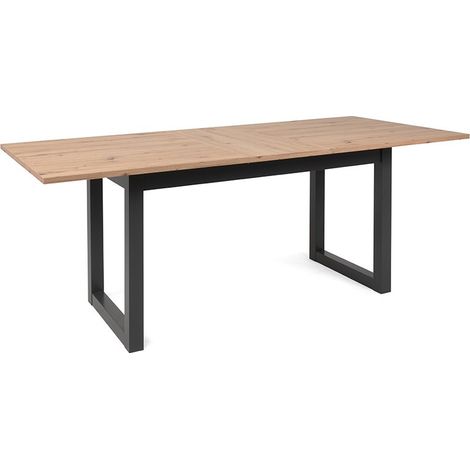 Defibrico – Table à manger extensible 160/200x90 – chêne décor – pieds anthracite – pour 4 à 6 personnes – design moderne (1/5)
