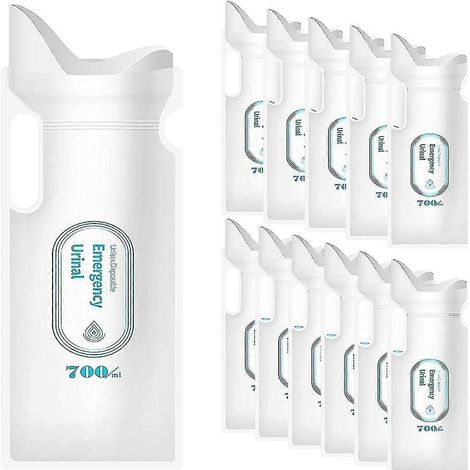 Lot de 12 sacs à urine jetables de 700 ml, idéaux pour les voyages, le camping, les urgences et les embouteillages. (1/5)