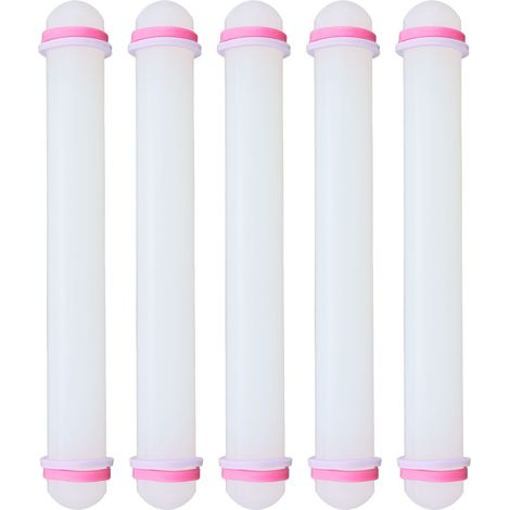 5 rouleaux à pâtisserie antiadhésifs en argile plastique colorée, en stock, pour étaler la pâte, presser les feuilles et réaliser des rouleaux à pâtisserie artisanaux. (1/5)