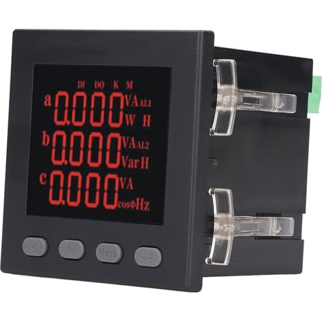 Ampèremètre numérique triphasé multifonction intelligent, testeur d'énergie et de puissance AC220V