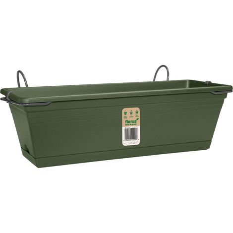 Florus Mediterran Balcony Trough Set 50 Green Fioriera Rettangolare