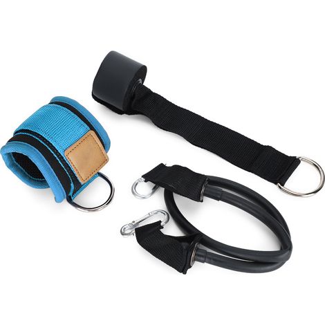 Bandes élastiques de fitness pour les cours d'éducation physique, entraînement des jambes avec boucle de cheville bleue (1/5)