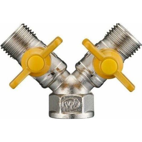 Raccord Tuyau - Laiton Massif - Inverseur Gaz - Double Sortie 2 Voies - Compatible Tuyau 20 mm (1/4)