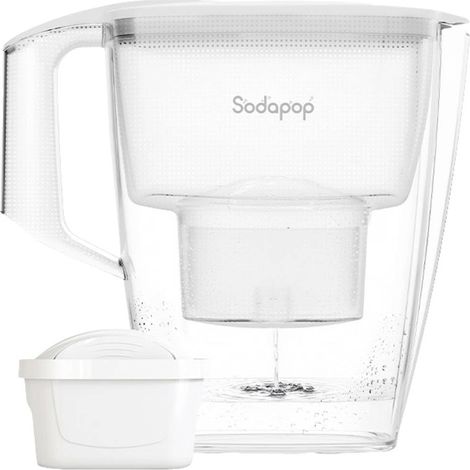 Carafe filtrante avec 1 cartouche filtrante Capacité 3 l Compatible Passe au lave-vaisselle Blanc (1/3)