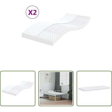 vidaXL Matratze 20 ILD - Schaumstoffmatratzen 2 Stk. 80x200 cm 7-Zonen Härtegrad 20 ILD (1/5)
